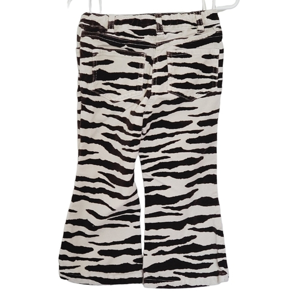 K1240 * Mini Boden Girls Zebra Animal Print Bootcut Pants Black White 3 Years - Picture 2 of 5